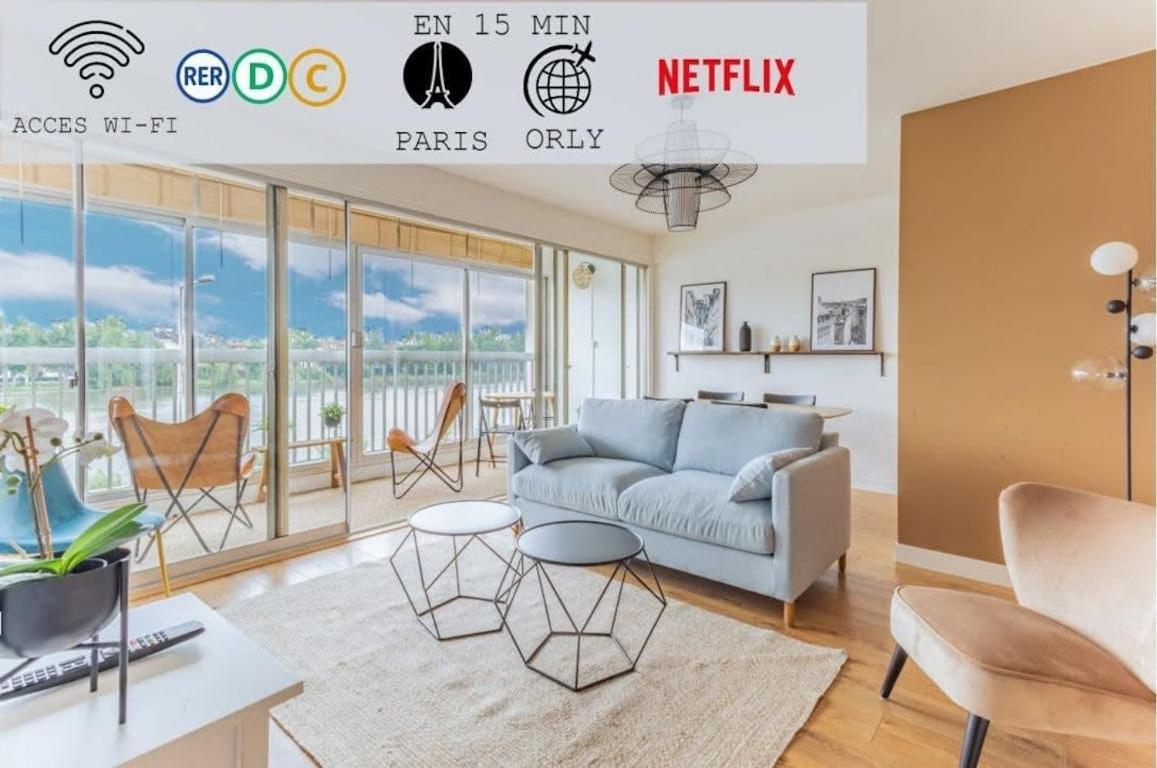 Appart'Hotel Luminous Vue Seine- Paris 15Min Juvisy-sur-Orge Exterior photo