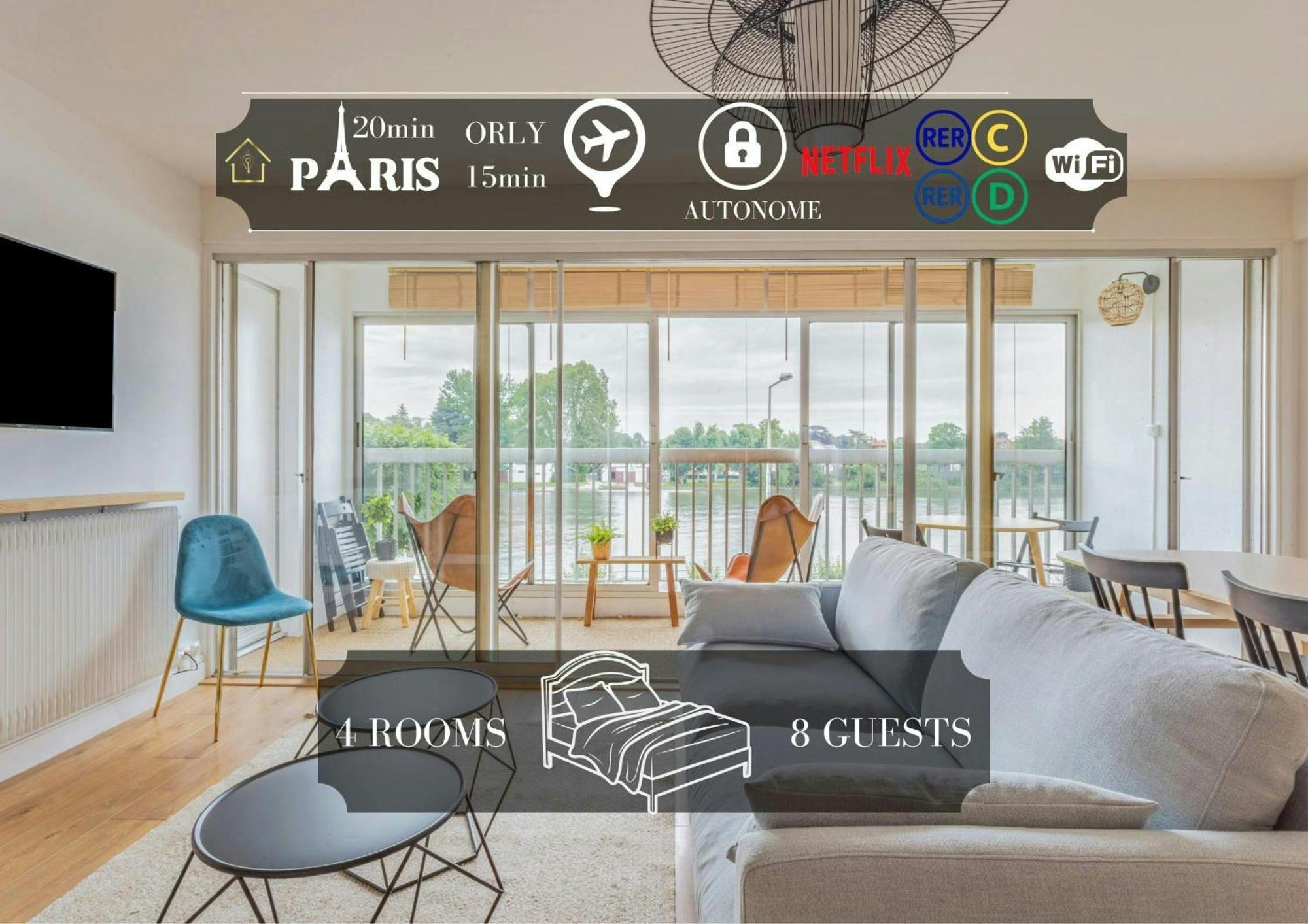 Appart'Hotel Luminous Vue Seine- Paris 15Min Juvisy-sur-Orge Exterior photo
